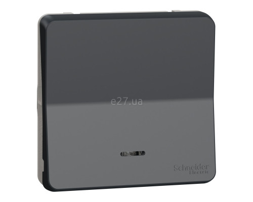 Перемикач прохідний 1-клавішний Schneider Electric MUR35025 Mureva Styl, чорний, пластик, ip55, з підсвіткою чи індикацією