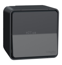 Вимикач без фіксації 1-клавішний Schneider Electric MUR35026 Mureva Styl, чорний, пластик, ip55, без підсвітки та індикації, для накладного монтажу