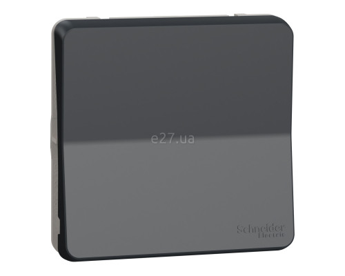 Вимикач без фіксації 1-клавішний Schneider Electric MUR35027 Mureva Styl, чорний, пластик, ip55, без підсвітки та індикації