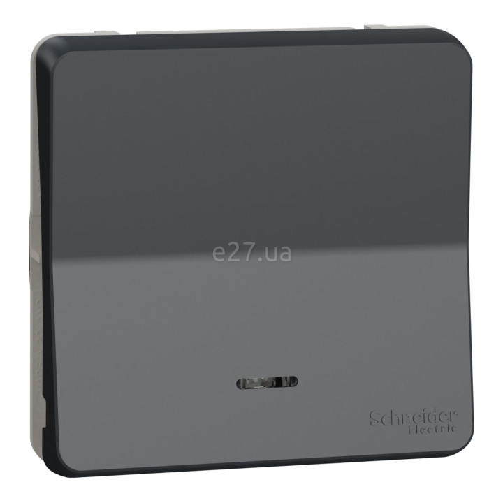 Вимикач без фіксації 1-клавішний Schneider Electric MUR35127 Mureva Styl, чорний, пластик, ip55, з підсвіткою · Schneider Electric · schneider-electric-mur35127
