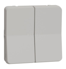Перемикач прохідний 2-клавішний Schneider Electric MUR39022 Mureva Styl, білий, пластик, ip55, без підсвітки та індикації