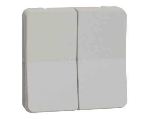 Перемикач прохідний 2-клавішний Schneider Electric MUR39022 Mureva Styl, білий, пластик, ip55, без підсвітки та індикації