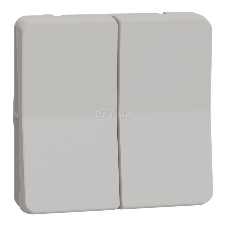 Перемикач прохідний 2-клавішний Schneider Electric MUR39022 Mureva Styl, білий, пластик, ip55, без підсвітки та індикації · Schneider Electric · schneider-electric-mur39022