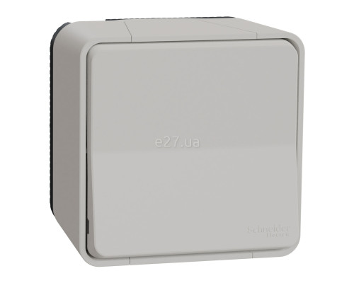 Вимикач без фіксації 1-клавішний Schneider Electric MUR39026 Mureva Styl, білий, пластик, ip55, без підсвітки та індикації, для накладного монтажу