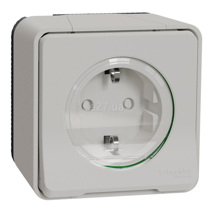 Розетка 220В Schneider Electric MUR39034 Mureva Styl, білий, пластик, із заземленням, Schuko, ip55, із захисною кришкою, зі шторками, для накладного монтажу · Schneider Electric · schneider-electric-mur39034