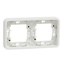 Рамка 2 поста Schneider Electric MUR39101 Mureva Styl, білий, пластик, ip55, для врізного монтажу