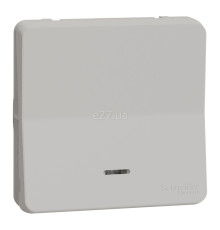 Вимикач без фіксації 1-клавішний Schneider Electric MUR39127 Mureva Styl, білий, пластик, ip55, з підсвіткою