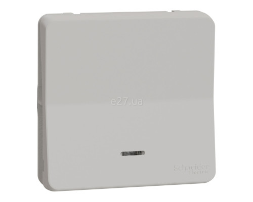 Вимикач без фіксації 1-клавішний Schneider Electric MUR39127 Mureva Styl, білий, пластик, ip55, з підсвіткою