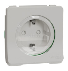 Розетка 220В Schneider Electric MUR39134 Mureva Styl, білий, пластик, із заземленням, Schuko, ip55, із захисною кришкою, зі шторками