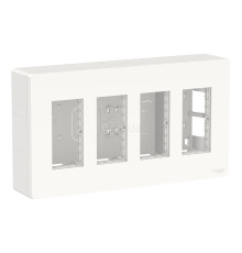 Монтажна коробка Schneider Electric NU124418 Unica New System+, білий, пластик, для накладного монтажу
