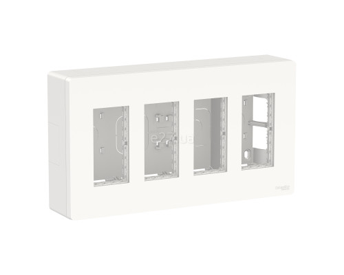 Монтажна коробка Schneider Electric NU124418 Unica New System+, білий, пластик, для накладного монтажу