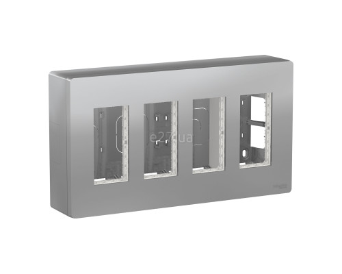 Монтажна коробка Schneider Electric NU124430 Unica New System+, алюміній, пластик, для накладного монтажу