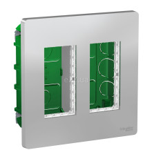 Монтажна коробка Schneider Electric NU172430 Unica New System+, алюміній, пластик, для врізного монтажу