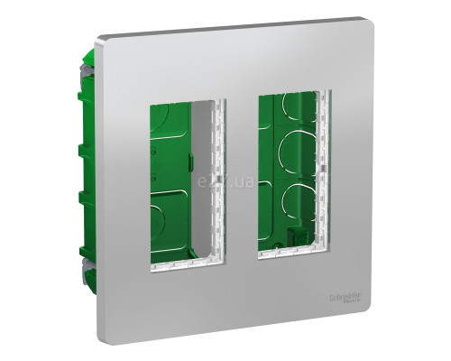 Монтажна коробка Schneider Electric NU172430 Unica New System+, алюміній, пластик, для врізного монтажу