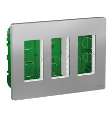 Монтажна коробка Schneider Electric NU173430 Unica New System+, алюміній, пластик, для врізного монтажу