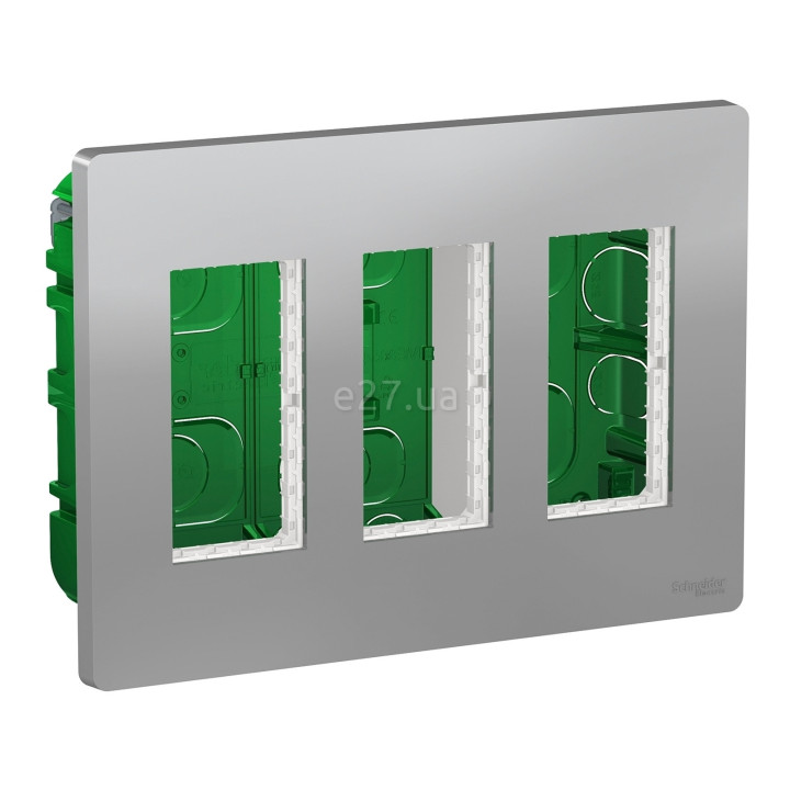 Монтажна коробка Schneider Electric NU173430 Unica New System+, алюміній, пластик, для врізного монтажу · Schneider Electric · schneider-electric-nu173430