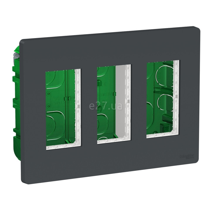 Монтажна коробка Schneider Electric NU173454 Unica New System+, антрацит, пластик, для врізного монтажу · Schneider Electric · schneider-electric-nu173454