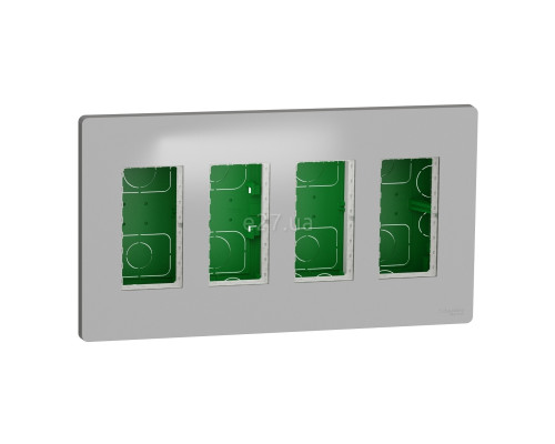 Монтажна коробка Schneider Electric NU174430 Unica New System+, алюміній, пластик, для врізного монтажу