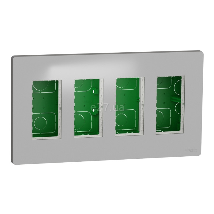 Монтажна коробка Schneider Electric NU174430 Unica New System+, алюміній, пластик, для врізного монтажу · Schneider Electric · schneider-electric-nu174430