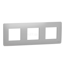 Рамка 3 поста Schneider Electric NU200630 Unica New Studio, алюміній, пластик