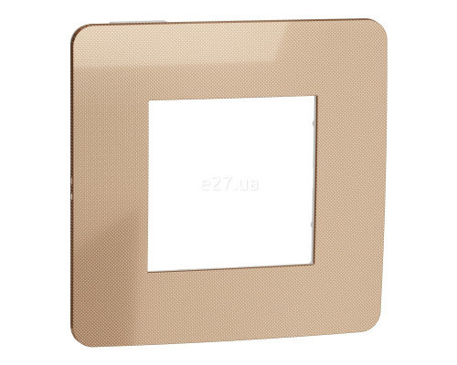 Рамка 1 пост Schneider Electric NU280257 Unica New Studio Metal, мідь/білий, пластик
