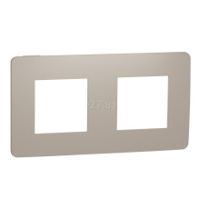 Рамка 2 поста Schneider Electric NU280426 Unica New Studio Color, пісочний/білий, пластик