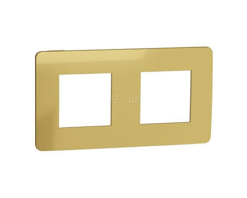 Рамка 2 поста Schneider Electric NU280460 Unica New Studio Metal, золото/бежевий, пластик