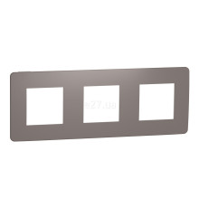 Рамка 3 поста Schneider Electric NU280616 Unica New Studio Color, шоколад/білий, пластик