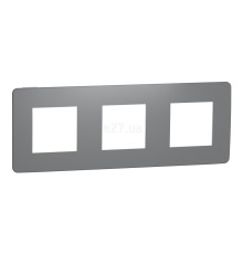 Рамка 3 поста Schneider Electric NU280621 Unica New Studio Color, димчасто-сірий/білий, пластик