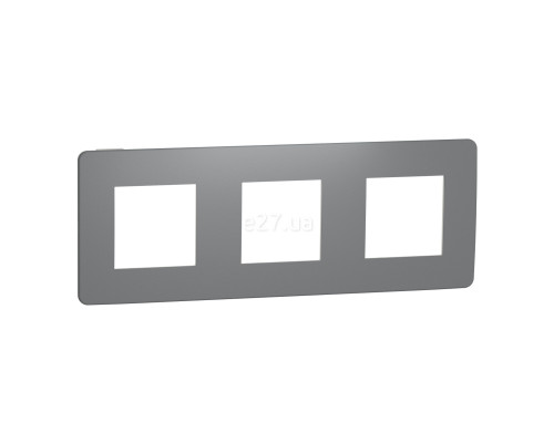 Рамка 3 поста Schneider Electric NU280621 Unica New Studio Color, димчасто-сірий/білий, пластик