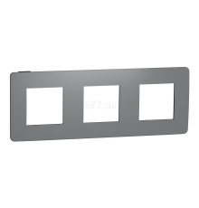 Рамка 3 поста Schneider Electric NU280622 Unica New Studio Color, димчасто-сірий/антрацит, пластик