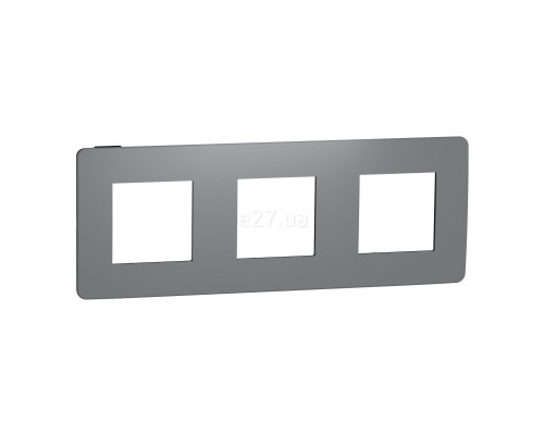 Рамка 3 поста Schneider Electric NU280622 Unica New Studio Color, димчасто-сірий/антрацит, пластик