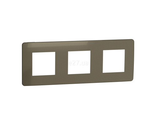 Рамка 3 поста Schneider Electric NU280650 Unica New Studio Metal, бронза/білий, пластик