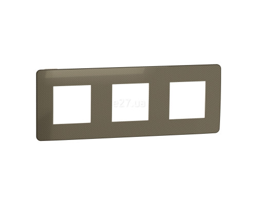 Рамка 3 поста Schneider Electric NU280651 Unica New Studio Metal, бронза/бежевий, пластик