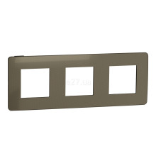 Рамка 3 поста Schneider Electric NU280652 Unica New Studio Metal, бронза/антрацит, пластик