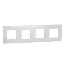 Рамка 4 поста Schneider Electric NU280818 Unica New Studio Color, білий/білий, пластик