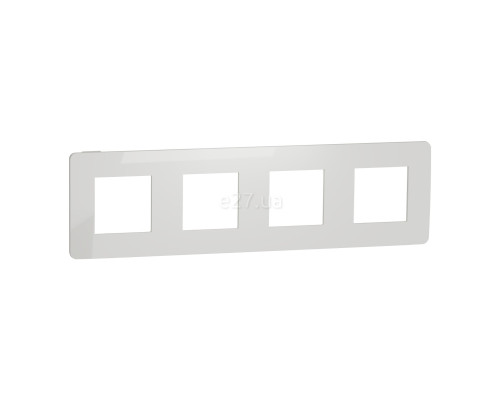 Рамка 4 поста Schneider Electric NU280818 Unica New Studio Color, білий/білий, пластик
