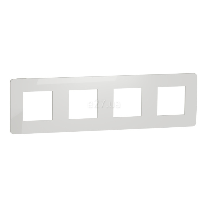 Рамка 4 поста Schneider Electric NU280818 Unica New Studio Color, білий/білий, пластик · Schneider Electric · schneider-electric-nu280818