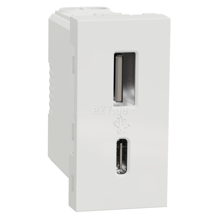 Розетка USB Schneider Electric NU301618 Unica New, білий, пластик, ip20, для врізного монтажу · Schneider Electric · schneider-electric-nu301618