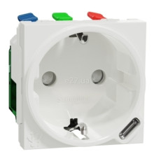 Розетка 220В з USB Schneider Electric NU301718 Unica New, 10A, білий, пластик, із заземленням, Schuko, ip20, без захисної кришки, зі шторками