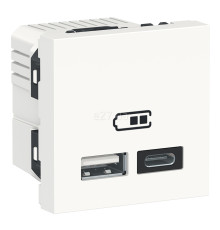 Розетка USB Schneider Electric NU301818 Unica New, білий, пластик