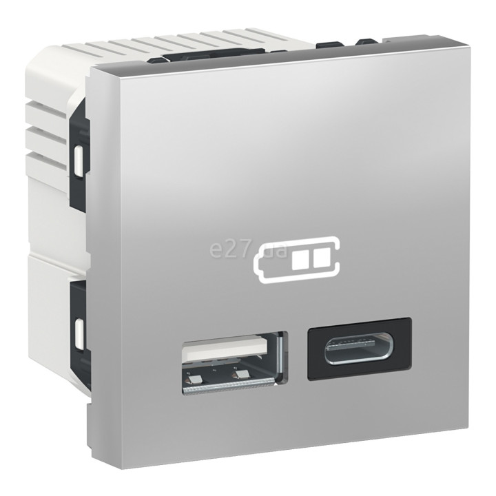 Розетка USB Schneider Electric NU301830 Unica New, алюміній, пластик · Schneider Electric · schneider-electric-nu301830