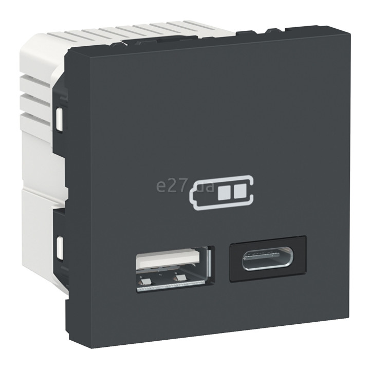Розетка USB Schneider Electric NU301854 Unica New, антрацит, пластик · Schneider Electric · schneider-electric-nu301854