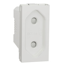 Розетка 220В Schneider Electric NU303118 Unica New, білий, пластик, без заземлення, без захисної кришки, зі шторками