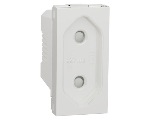 Розетка 220В Schneider Electric NU303118 Unica New, білий, пластик, без заземлення, без захисної кришки, зі шторками