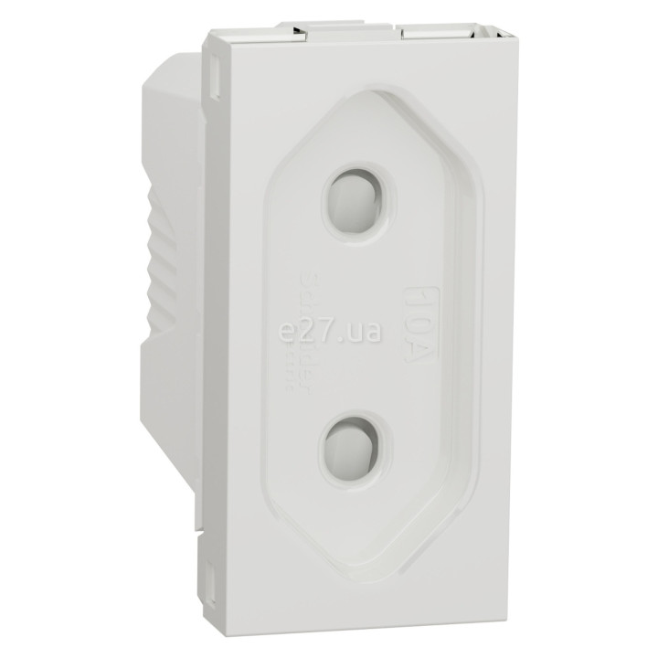 Розетка 220В Schneider Electric NU303118 Unica New, білий, пластик, без заземлення, без захисної кришки, зі шторками · Schneider Electric · schneider-electric-nu303118