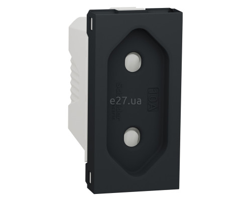 Розетка 220В Schneider Electric NU303154 Unica New, антрацит, пластик, без заземлення, ip20, без захисної кришки, зі шторками