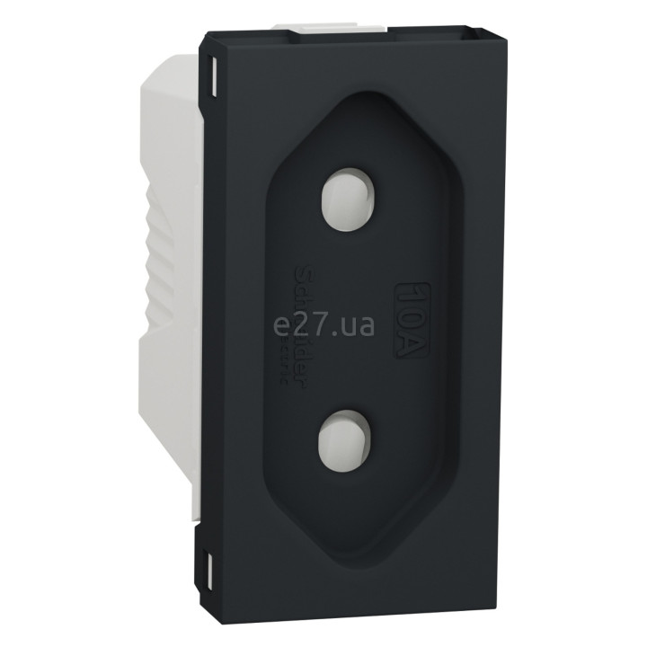 Розетка 220В Schneider Electric NU303154 Unica New, антрацит, пластик, без заземлення, ip20, без захисної кришки, зі шторками · Schneider Electric · schneider-electric-nu303154