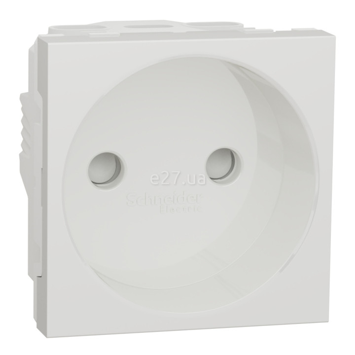 Розетка 220В Schneider Electric NU303318 Unica New, білий, пластик, без заземлення, без захисної кришки, зі шторками · Schneider Electric · schneider-electric-nu303318