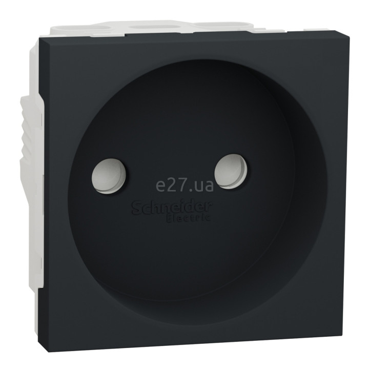 Розетка 220В Schneider Electric NU303354 Unica New, антрацит, пластик, без заземлення, ip21, без захисної кришки, зі шторками · Schneider Electric · schneider-electric-nu303354